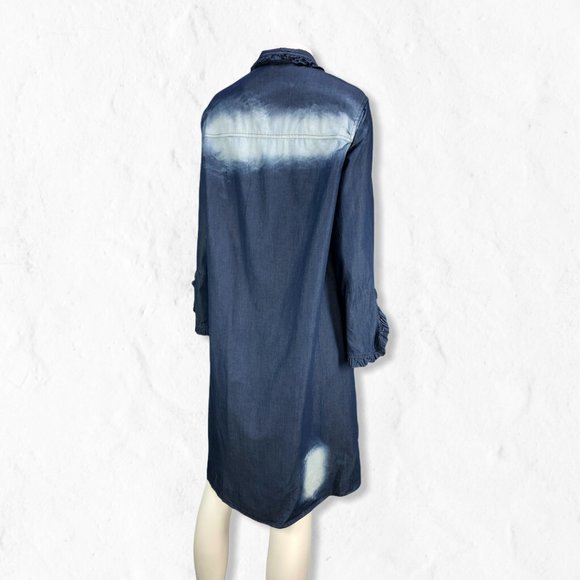 NWOT Denim Easel Distressed Button Up Shirt Dress - Picture 6 of 14